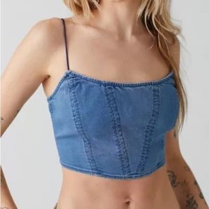 Urban Outfitters Bad Gal Denim Bustier Top